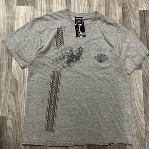 Harley-Davidson Gray Checkered Graphic Tee